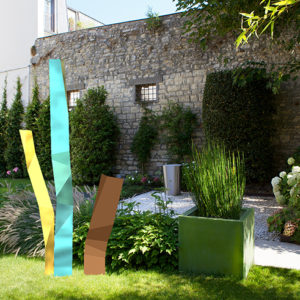designer sculpture metal jardin